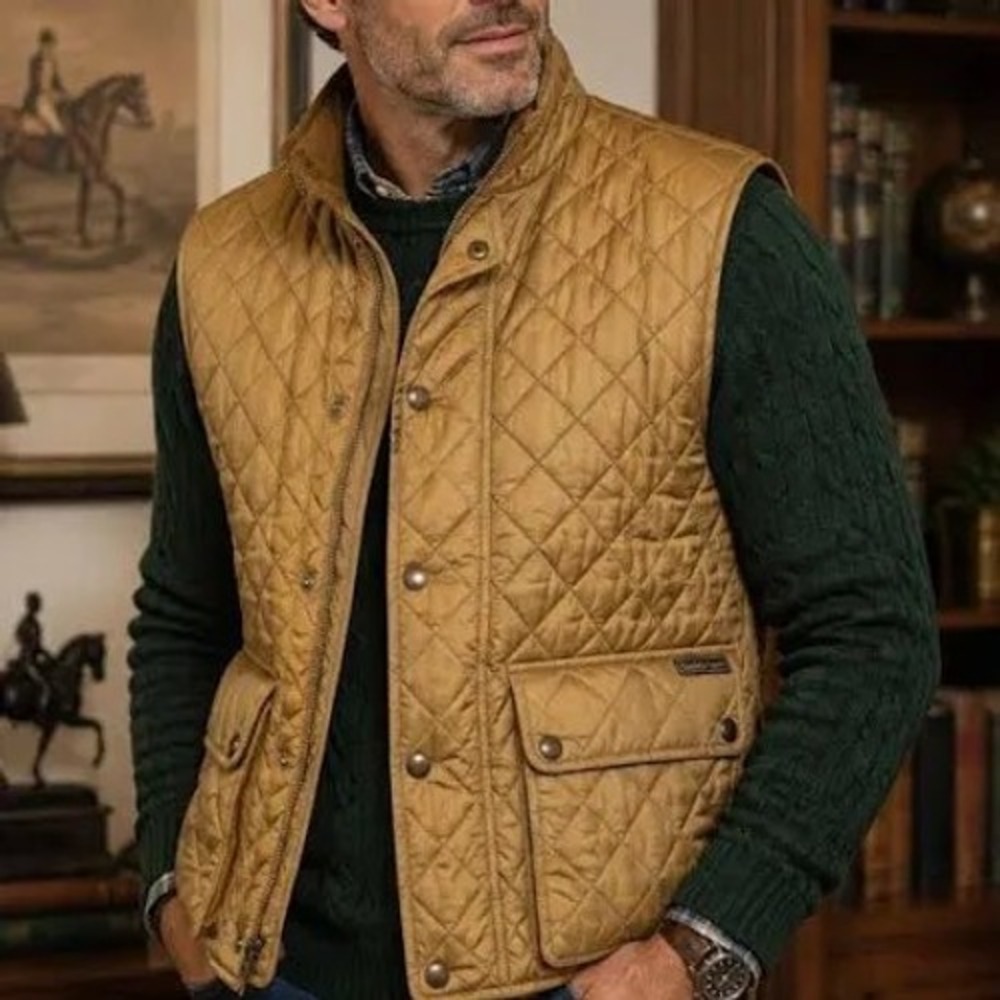 Polo Ralph Lauren Mens 3XB Tan Quilted Field beacon Vest Corduroy  Big & Tall